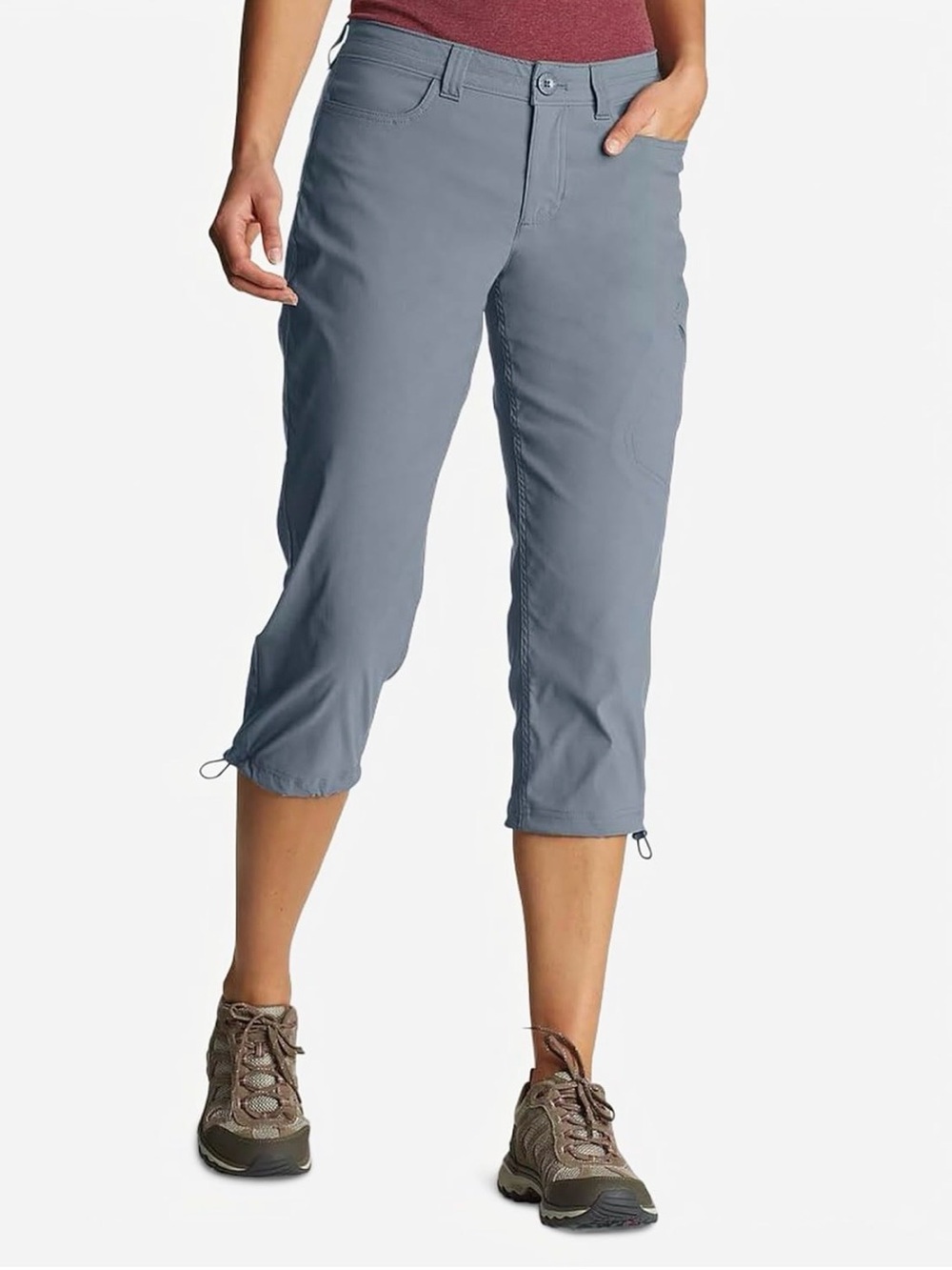 Eddie Bauer Cropped Drawstring Capris - Slate Blue